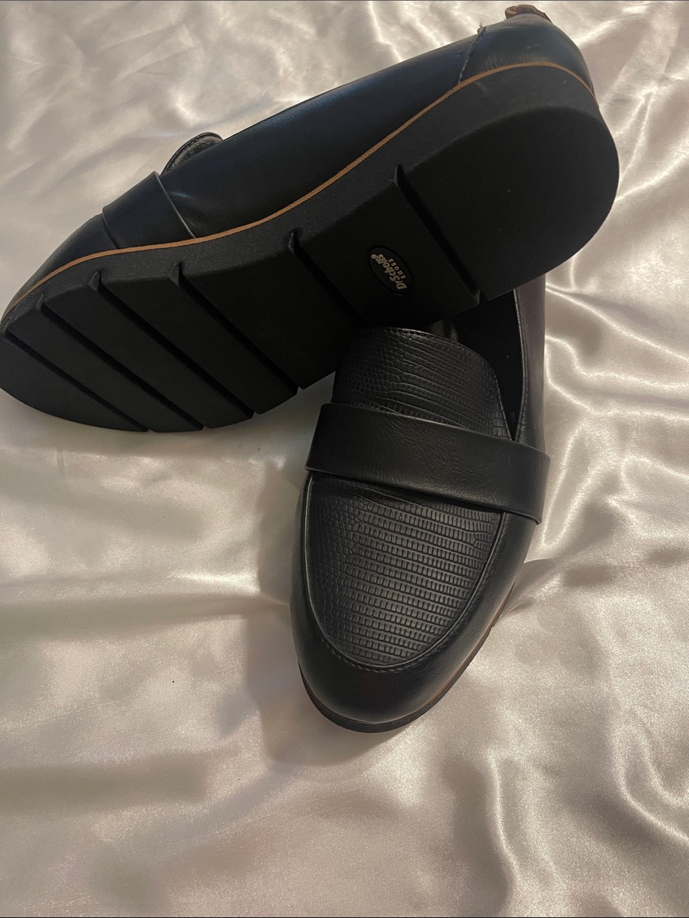 Dr. Scholl's Black Textured Penny Loafers